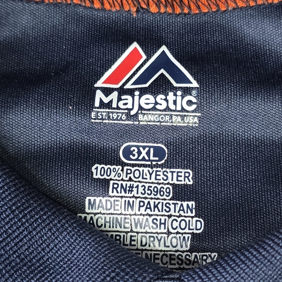 Chicago Bears NFL Majestic Cool Base Polo, Navy/Orange, Men's Size 3XL - Picture 5 of 8